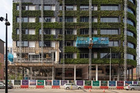 Eden facade under construction