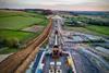 Wendover Viaduct deck from above during the first deck slide looking south 10.01.24
